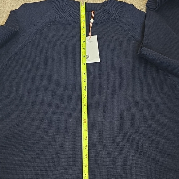 Quince Navy 100% Organic Cotton Mock Neck Sweater, XL, NWT - Picture 7 of 11